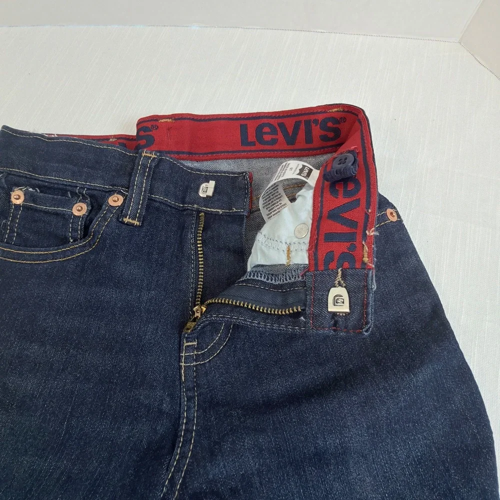 Levi's 511 Slim Fit Denim Shorts Kids Size 6/7 Dark Wash Excellent Adjustable